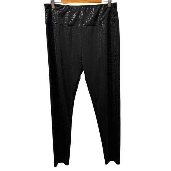 Shirley Legging Sz 3XL Black Leopard Print Leggings Polyester & Spandex - Picture 2 of 12